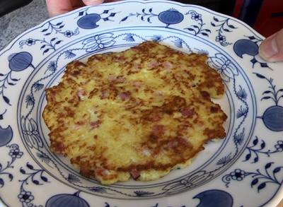 Sächsische Kartoffelpuffer mit Schinkenwürfel